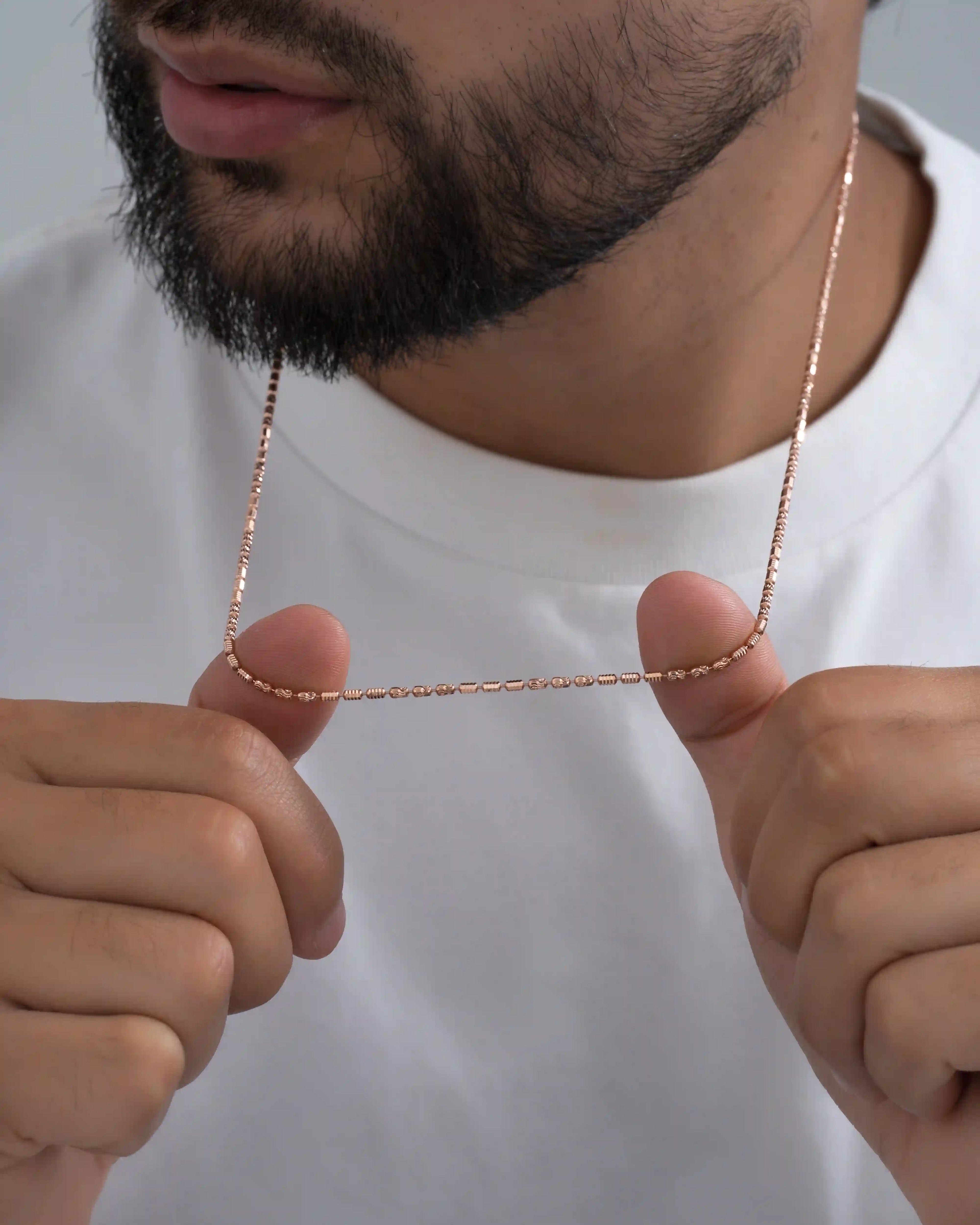 Cadena Barril Prismc Oro Rosa IT 65 Cms