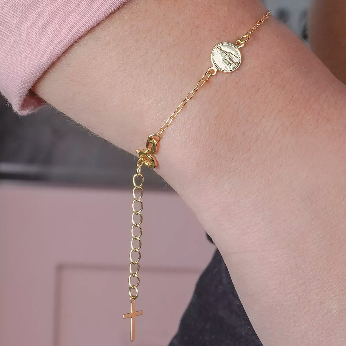 Pulsera Virgen Milagrosa 16.5 Cms + Extensor