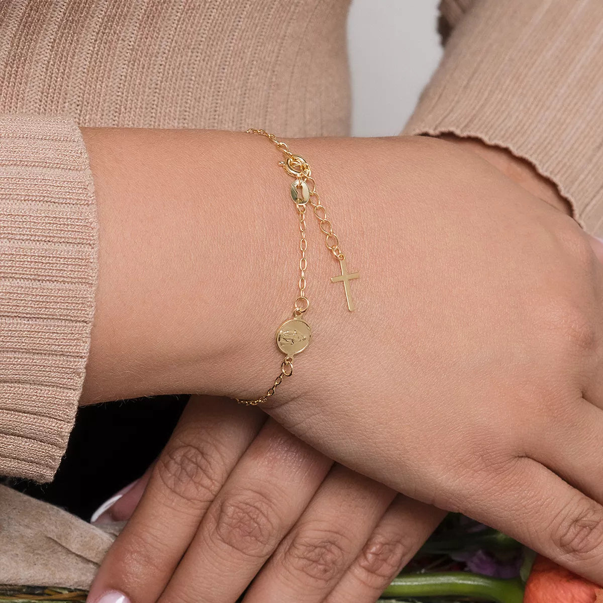 Pulsera Virgen Milagrosa 16.5 Cms + Extensor