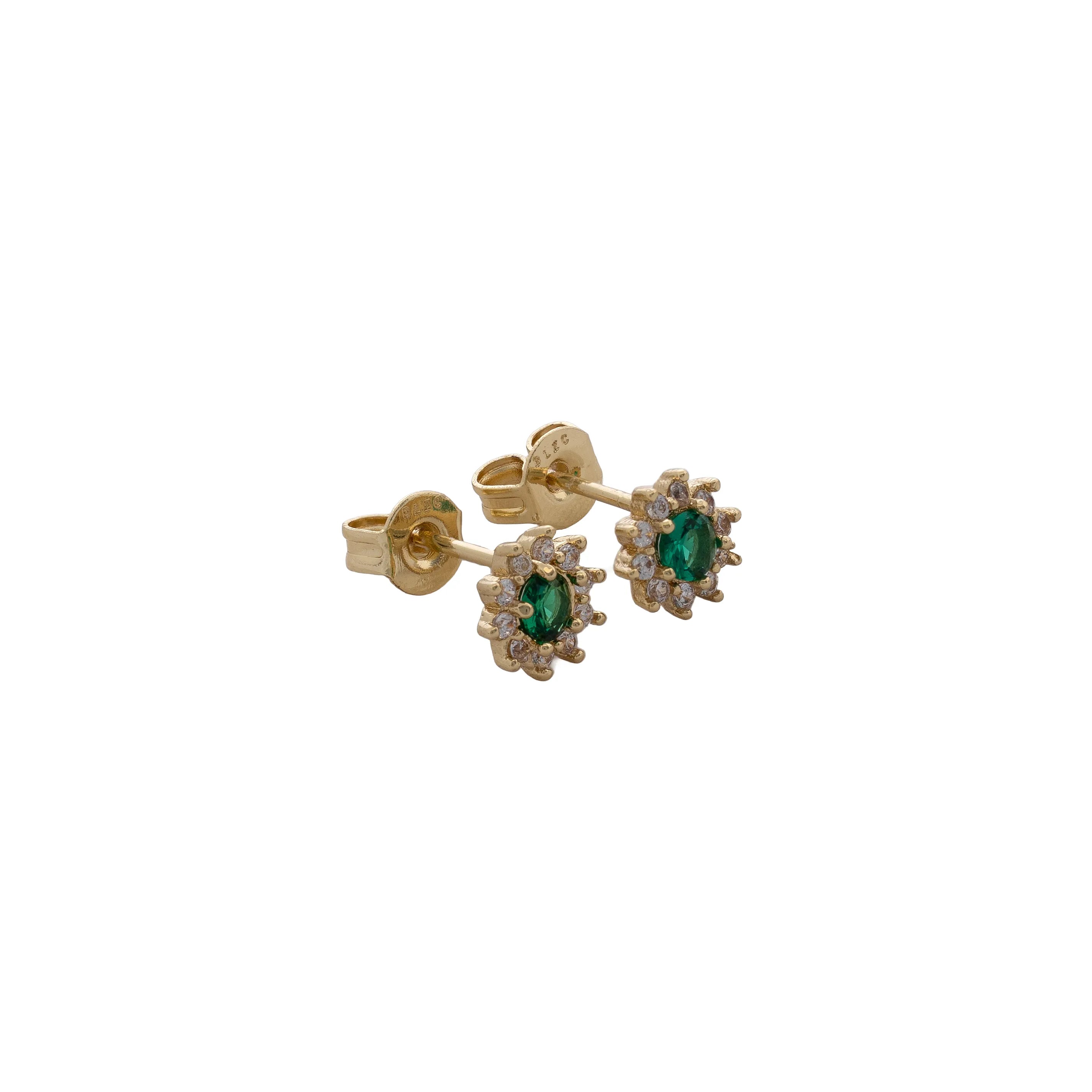 Aretes Green Fleur 6 mm