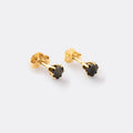 Aretes Topo Circonia Corazón NEGRO