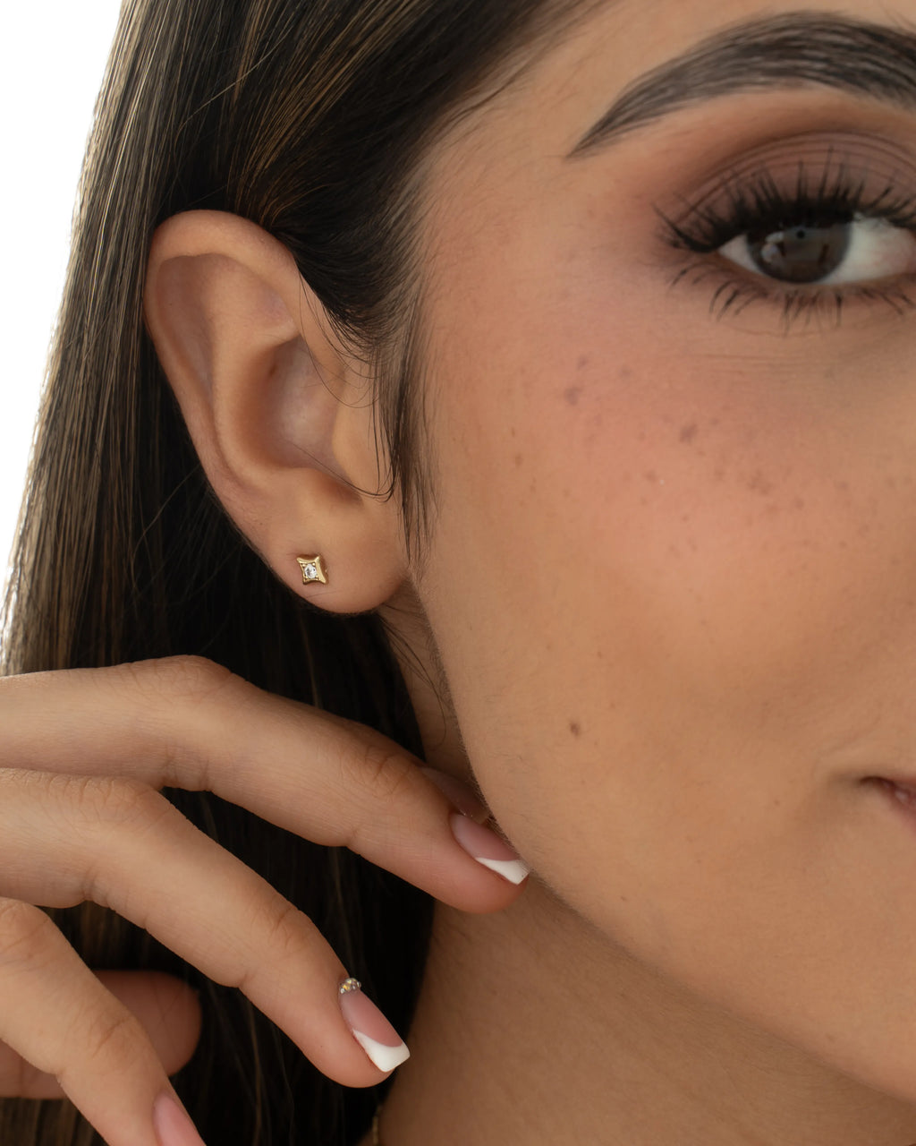 Aretes Topo Quadra Crystal 4 mm