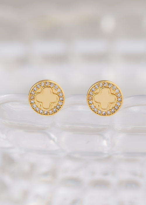 Aretes Clover Redondo Circonias 1 Cm